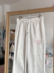 Flare High Waist Butterfly Embroidery Track Pants