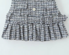 Grey Tweed Knitted Strap Mini Dress