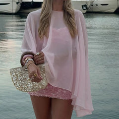 Sheer Chiffon Shawl Wrap Cover-up