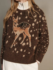 Deer Spotted Knitted Sweater