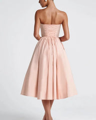 Sweetheart Neckline Bustier Strapless Maxi Dress