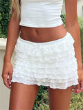 Lace Ruffles Mini Skirt