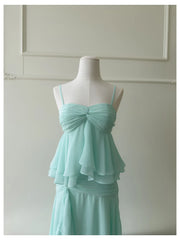 Green Babydoll Tube Crop Top And Ruffle Midi Skirt Set