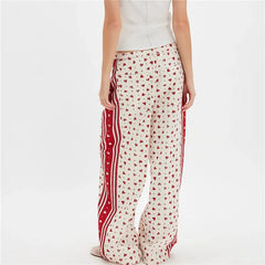 Floral High Waist Elastic 
 Palazzo Pants