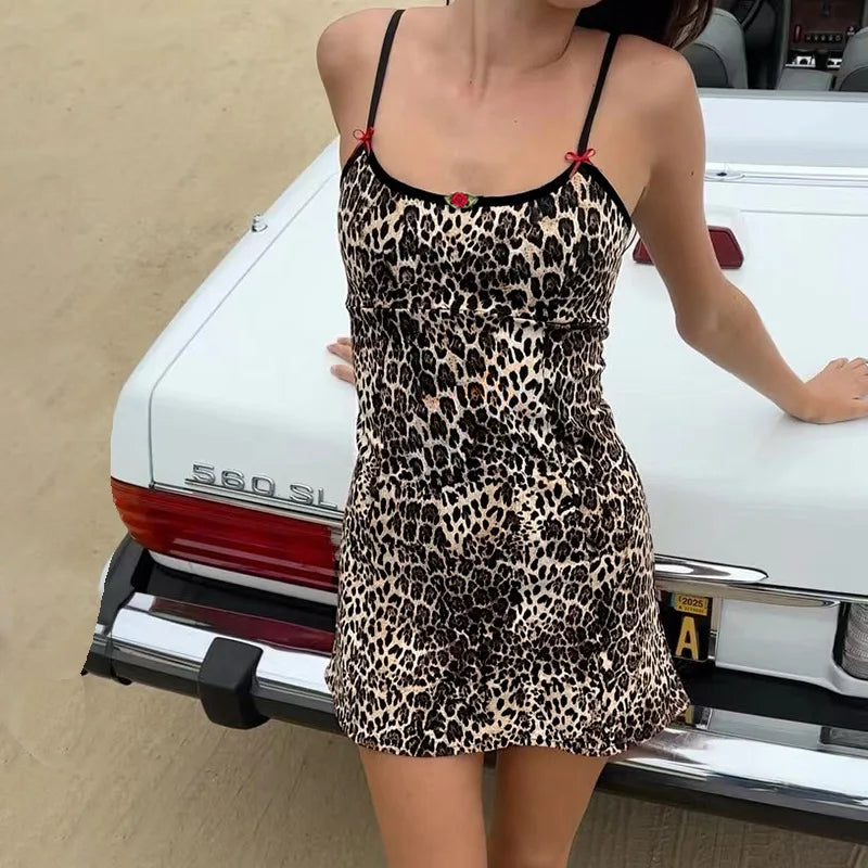 Cami Leopard Printed Slip Mini Dress Free From Label