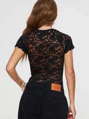 See Through Hollow out Lace Bodysuit