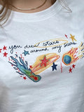 Stars Letter Graphic White Tee