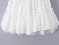 White Bow Tie Strap A-Line Mini Dress