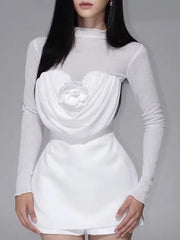 Heart Draped Strapless Mini Dress