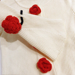 Long Sleeve 3d Flower Cardigan