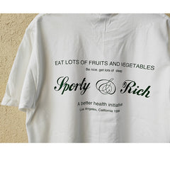 Sporty And Rich Graphic White Tee - Free From Label