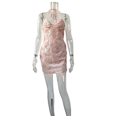 Sequin Strappy Tie Up Mini Dress