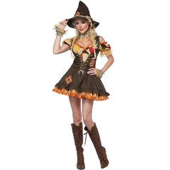 “Scarecrow Halloween wizard dress costume with hat”