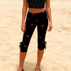 Print Capri Pants with Bows