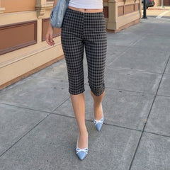 Checkered Capri Pants