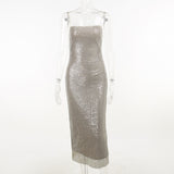 Sequin Mesh Long Dress - Free From Label