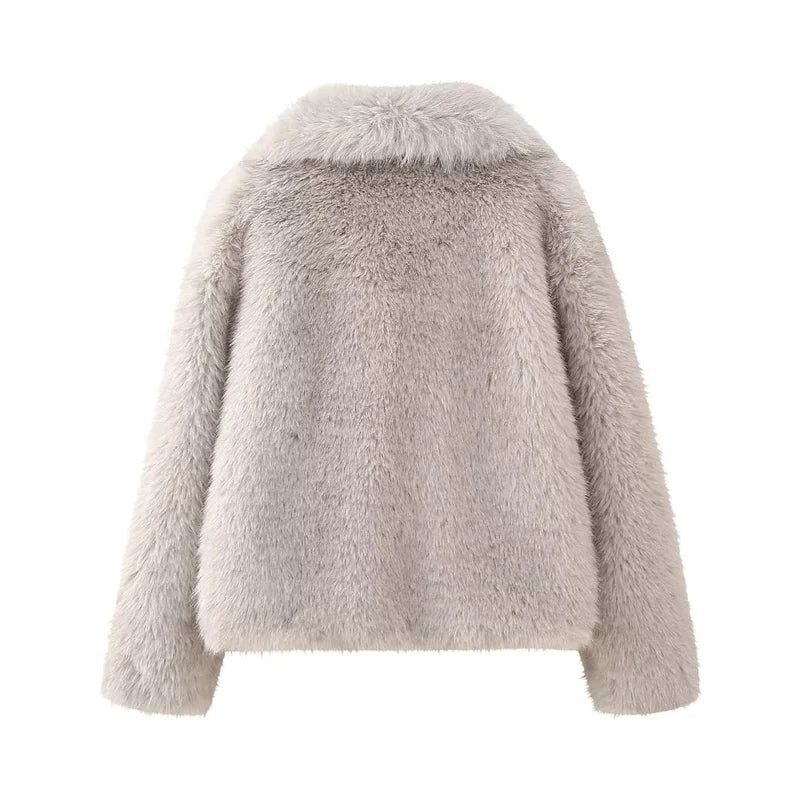 Fur Turndown Collar Coat