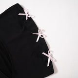 Black Tube Slit Bow Mini Dress