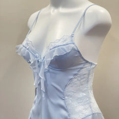 Lace Mesh Patchwork Frill Cami Nighdress