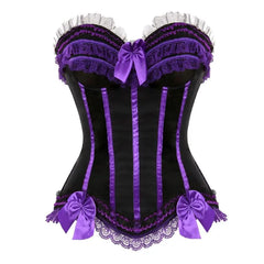 Satin Bow Lace Strapless Corset Top
