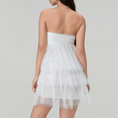 Strapless Ruffle Hem Mini Party