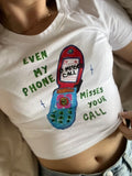 Cell Phone Graphic White Tee