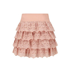 Layered Ruffles Eyelet Mini Skirt