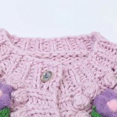 Lavender 3D Flower Crochet Cardigan