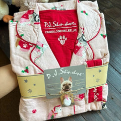 Cartoon Print Sleepwear Top And Pants Cotton Loungewear Set