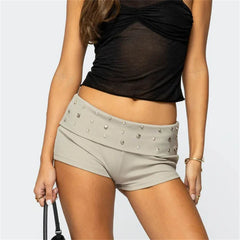Low Waist Foldover Micro Shorts
