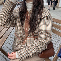 Khaki Plaid Reversible Jacket