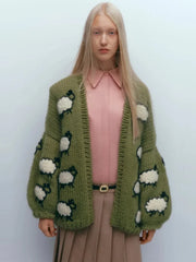 Sheep Embroidery Cardigan