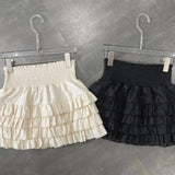 Ruffle Pleated Elastic Mini Skirt