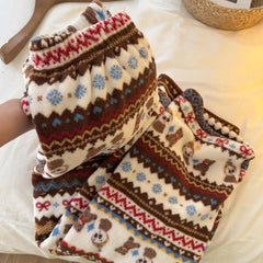 Christmas Pattern Plush Sweatshirt