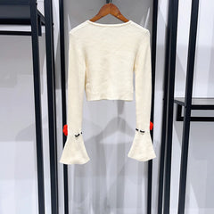 Long Sleeve 3d Flower Cardigan