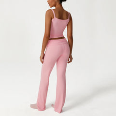 High Waist Bell-bottoms Fitness Bra Sports Suit