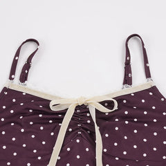 Polka Dot Lace Tank Top