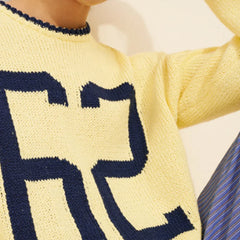 Number Embroidery Knit Sweater