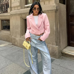 Pink Cropped Blazer