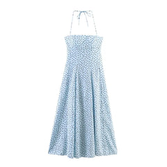 Polka Dot Tie Strap Midi Dress