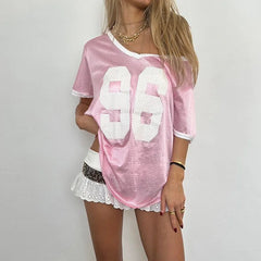 Pink Jersey Number Top