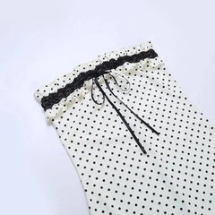 White Strapless Polka Dot Maxi Dress