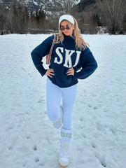 Ski Letter Printed Sweater