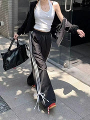 Stripe Bow Baggy Sweatpants - Free From Label