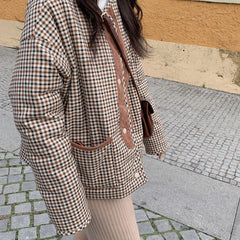 Khaki Plaid Reversible Jacket