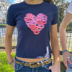 Heart Printed Graphic Baby Tee