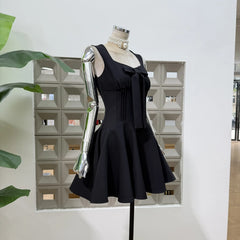 Sleeveless Corset Bow Detail Mini Dress