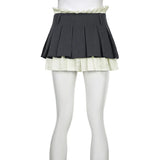 Layered High-Waisted Mini Skirt