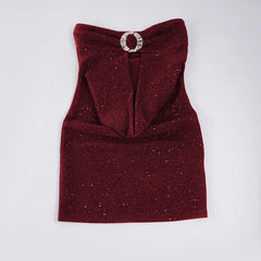 Sequi Strapless Buckle Hollow Out Mini Dress