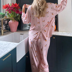 Floral  Long Sleeve Shirt and Pants Pyjama Set